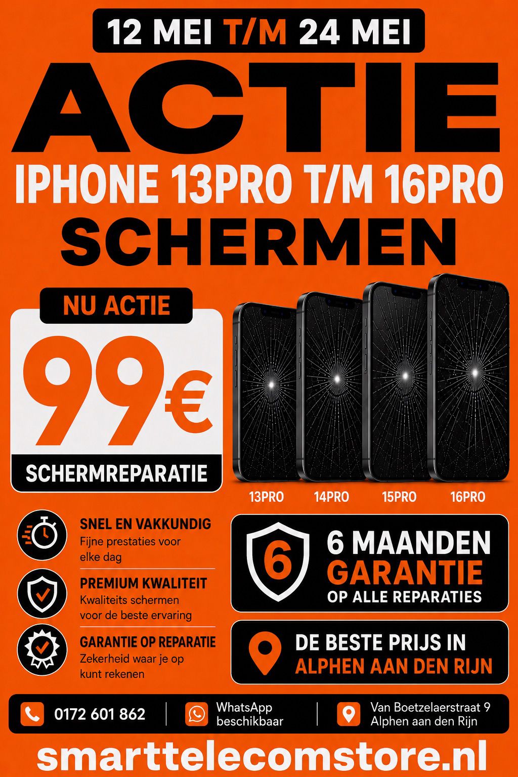 iPhone scherm reparatie actie €79