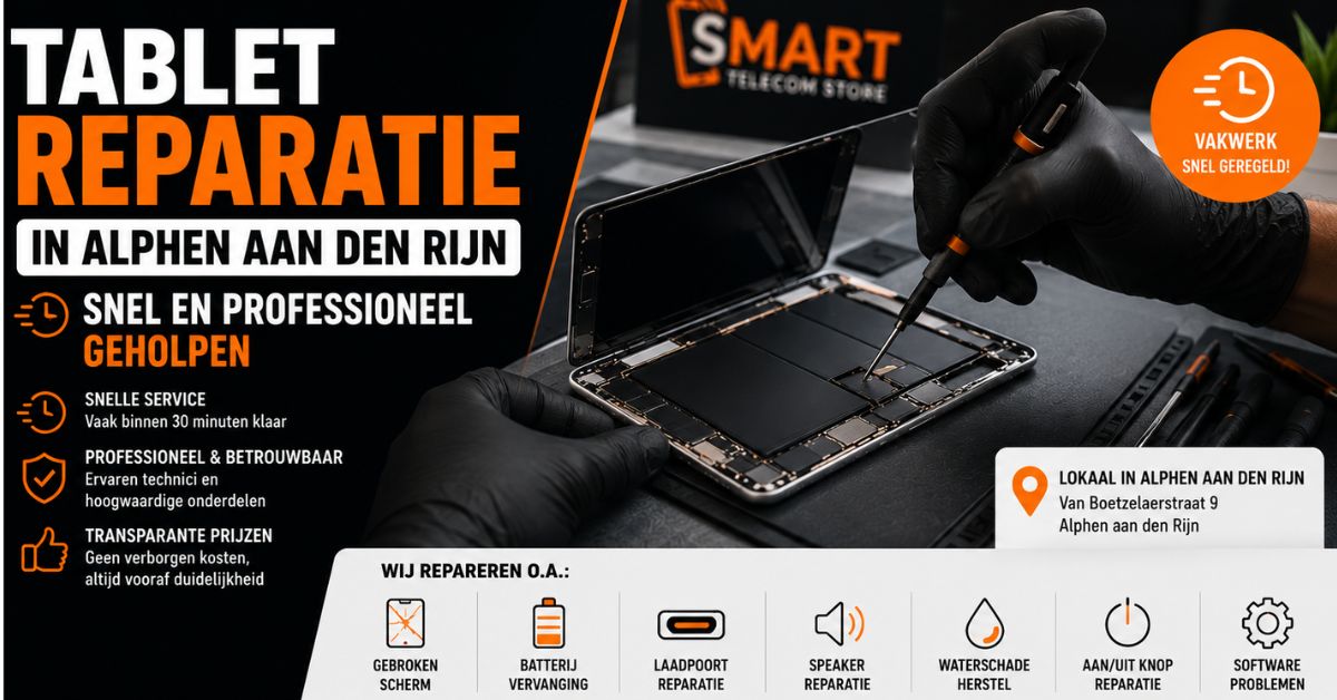 Tablet reparatie in Alphen aan den Rijn door technicus die tablet snel en professioneel herstelt