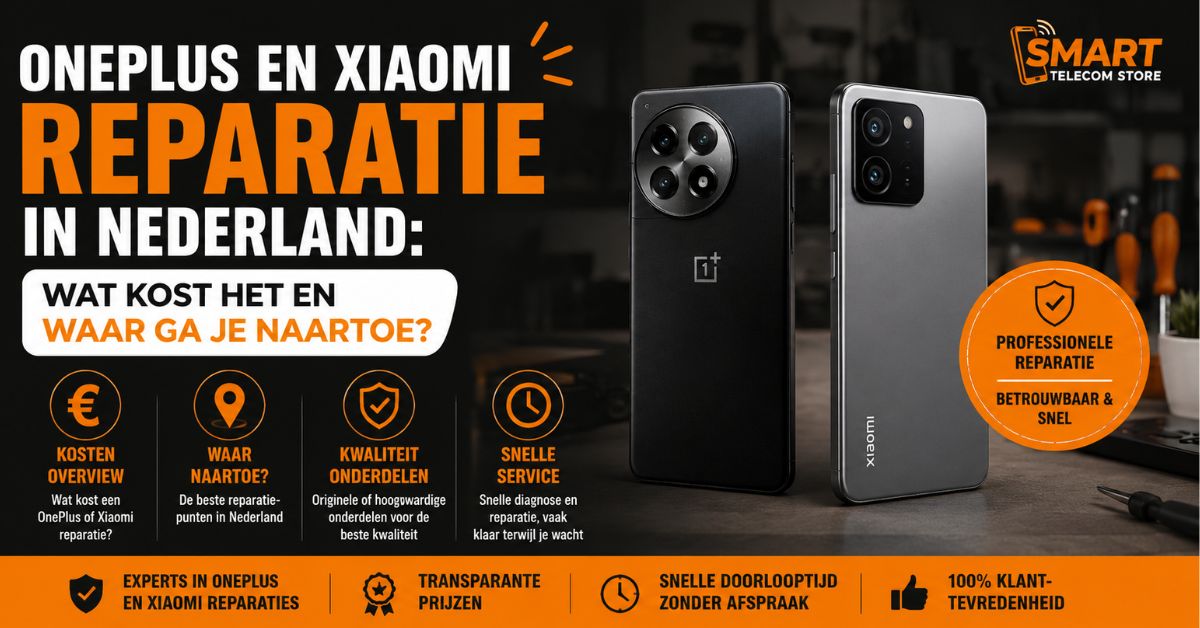 OnePlus en Xiaomi reparatie in Nederland met professionele smartphone service en snelle reparatie