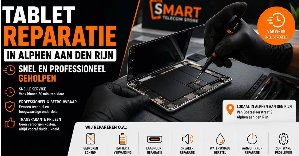 Tablet reparatie in Alphen aan den Rijn door technicus die tablet snel en professioneel herstelt